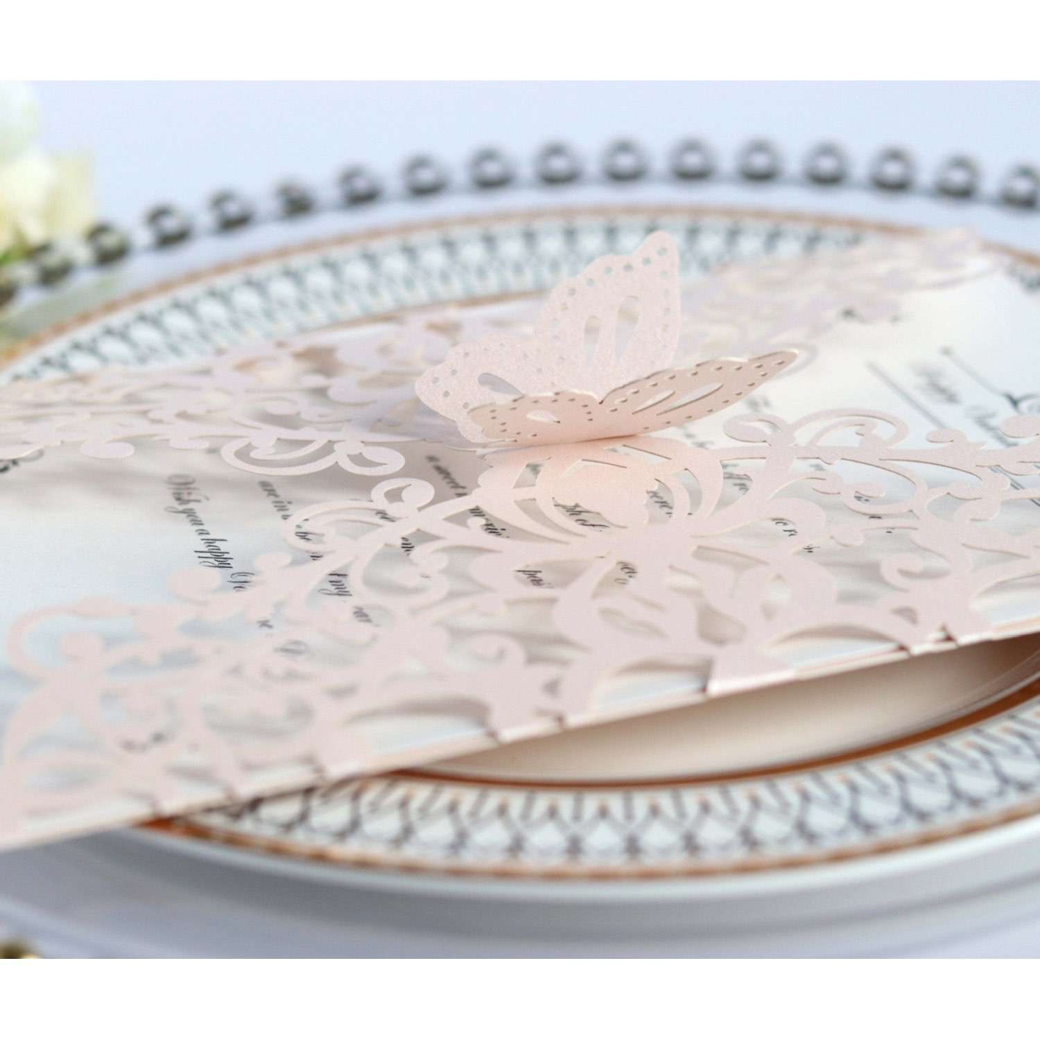 Thank You Card Laser Cut Wedding Invitation Card